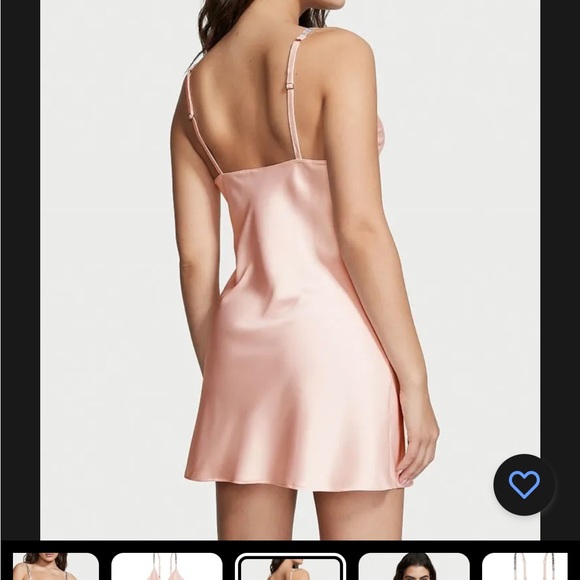 Victoria’s Secret Pink Logo Bling Strap Chemise Slip Nightdress Gown SZ M NWT - Picture 2 of 10